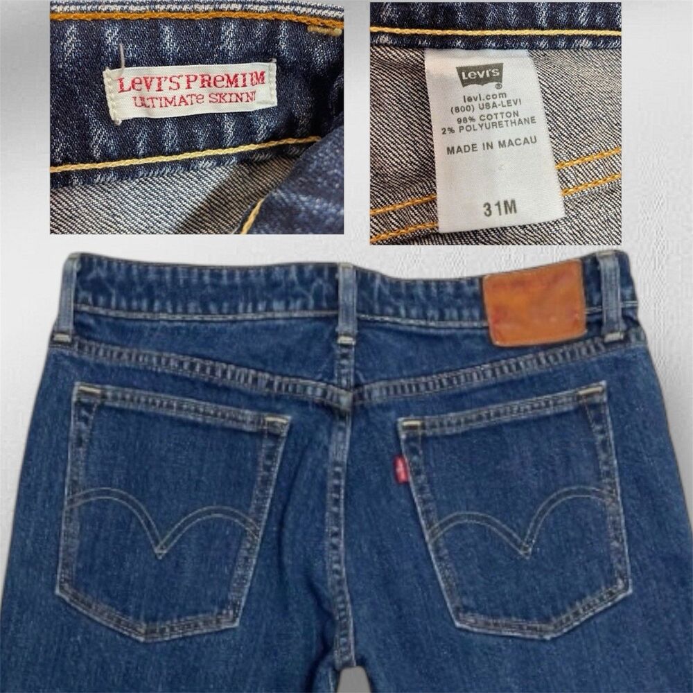 Vintage Y2K Rare Levi's Premium Ultimate Skinny Women's Mid-Rise Jeans Size 31